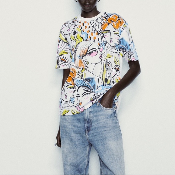 Zara Tops - Zara girl print tshirt
